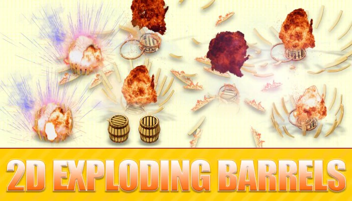 2d exploding barrel 3D Model .c4d .max .obj .3ds .fbx .stl .blend 