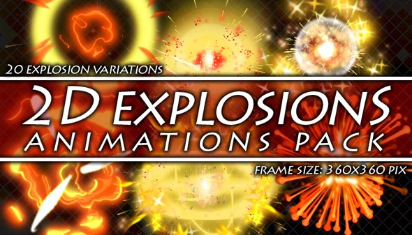 2d explosions animations pack 3D Model .c4d .max .obj .3ds .fbx .stl .blend 