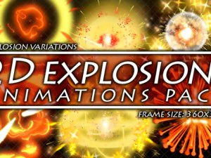 2d explosions animations pack 3D Model