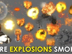 2D-explosie brandrook 3D Model