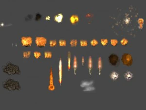 2d explosion fire smoke 3D Model