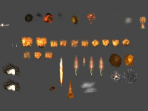 2d explosion fire smoke 3D Model