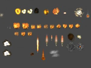 2d explosion fire smoke 3D Model