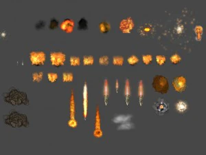 2d explosion fire smoke 3D Model