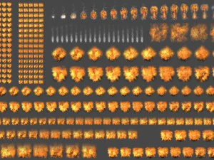 2d explosion fire smoke 3D Model