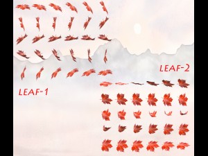 2d leaves 3D Model