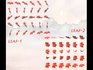 2d leaves 3D Model