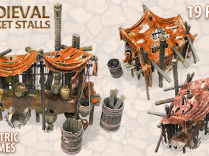 medieval market stalls 2 3Dモデル