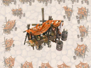 medieval market stalls 2 3D Model