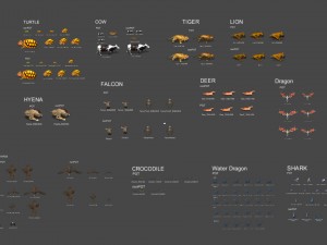 2d animated animals 3D Model