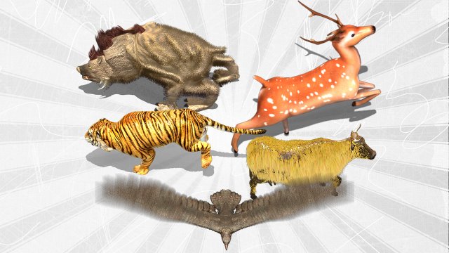 2d animated animals 3D Model .c4d .max .obj .3ds .fbx .stl .blend 