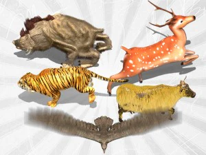 Animais animados em 2D Modelo 3D