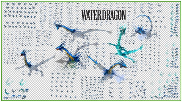2d water dragon 3D-Modell .c4d .max .obj .3ds .fbx .stl .blend 