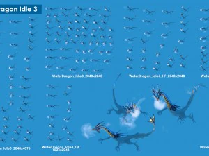 2d water dragon 3D Model