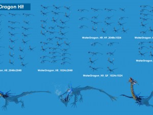 2d water dragon 3D-Modell