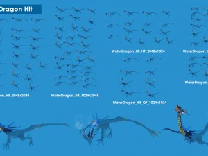 2d water dragon 3D Model