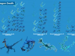 2d water dragon 3D Model