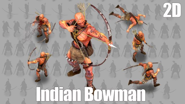 2d indian bowman 3D मॉडल .c4d .max .obj .3ds .fbx .stl .blend