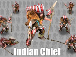 2d indian chief 3D Model