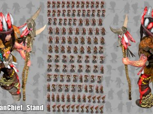 2d indian chief 3D Model