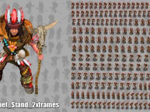 2d indian chief 3D Model