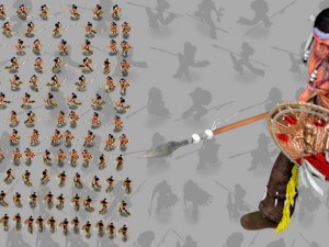 2d indian shield and spear warrior 3Dモデル