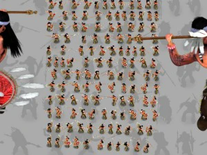 2d indian shield and spear warrior 3D Model