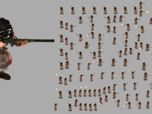 2d indian with rifle 3D Model