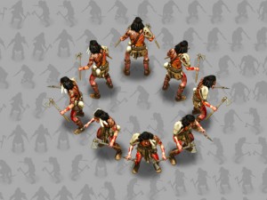 2d indian warrior with two tomahawks Model 3D