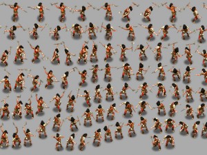 2d indian warrior with two tomahawks Model 3D
