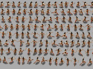 2d indian warrior with two tomahawks Model 3D