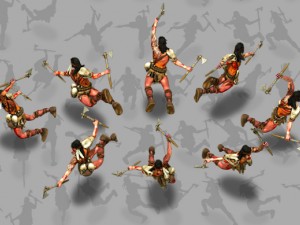 2d indian warrior with two tomahawks Model 3D