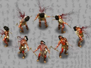 2d indian warrior with two tomahawks Model 3D