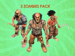 3 zombies pack 3D Model