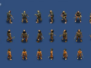 3 zombies pack 3D Model