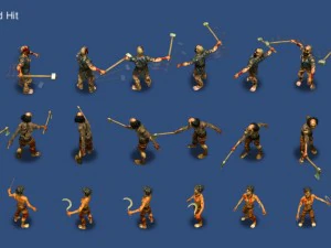 3 zombies pack 3D Model