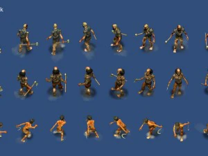 3 zombies pack 3D Model