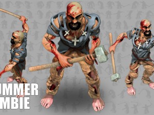2d hummer zombie man Modelo 3D