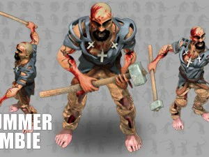 2d hummer zombie man 3D Model