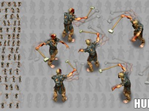 2d hummer zombie man 3D 모델