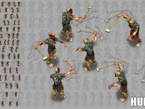 2d hummer zombie man 3D Model