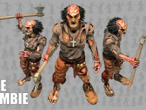 2d axe man zombie 3D Model