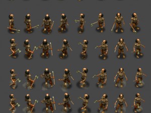 2d axe man zombie 3D 모델