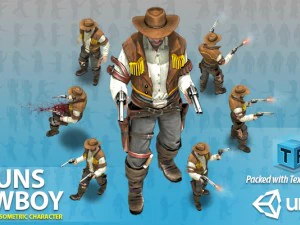 Cowboy mit 2 3D Modell