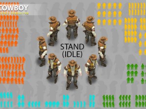 cowboy with 2 3D 모델