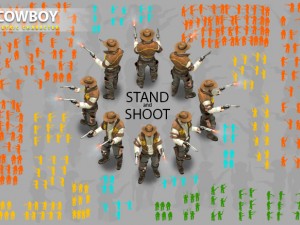 cowboy with 2 3D 모델