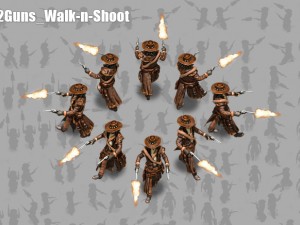 2d cowboy with two 3D Model