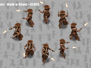 2d cowboy with two 3D Model