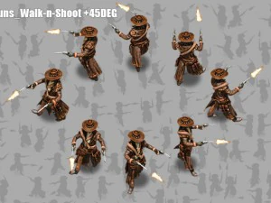 2d cowboy with two 3D Model