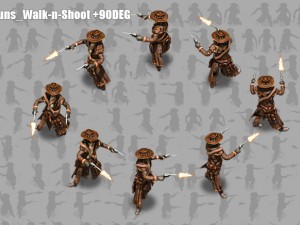 2d cowboy with two 3D Model